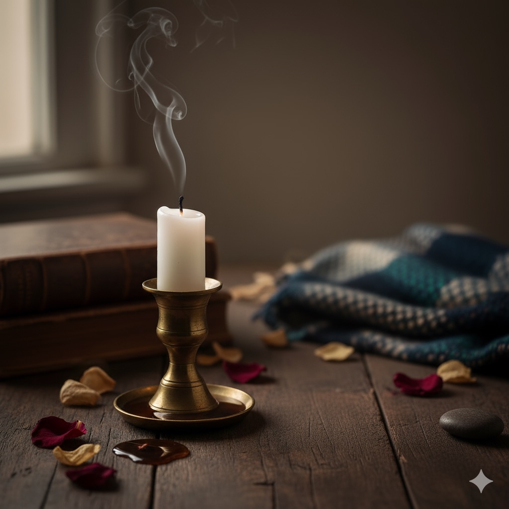 Vela de protección apagada. Pulsa para encenderla y pedir tu deseo.